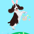 Springer Spaniel on an Easter Egg Hunt