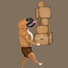 Brown Boxer delivering some packages for the Dog Parcel Service