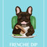 Painting of a Frenchie Bulldog eating some french dip