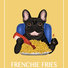 Painting of a Frenchie eating some fries
