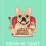 Painting of a Frenchie Bull eating some french toast
