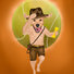 Indiana Bones Golden Retriever Painting