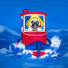 Pug Boat Captain. Small Pug driving a little Tug.