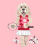 Pink "Shuttle Cocker" Cocker Spaniel Badminton Print