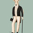 Picture of a Greyhound Dog dressed in the style of Dorian Gray.