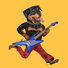 Orange "Rockweiler" - Rottweiler Guitar Print
