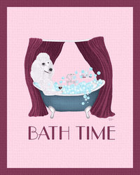 Poodle Poster Taking a Bath