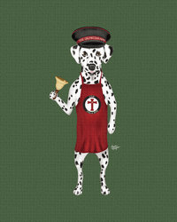 Green Dalmatian Army Art - raising money for the local animal shelter.