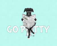 Blue Black Lab reading the day's news.