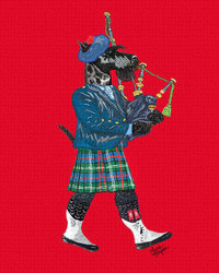 Scottish Terrier / Scotty Dog playing The Bagpipes