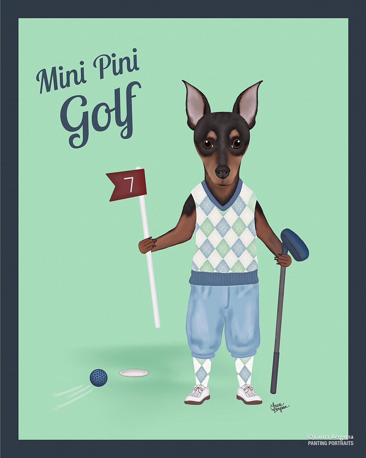Min Pin playing the front 9 on a little golf course.